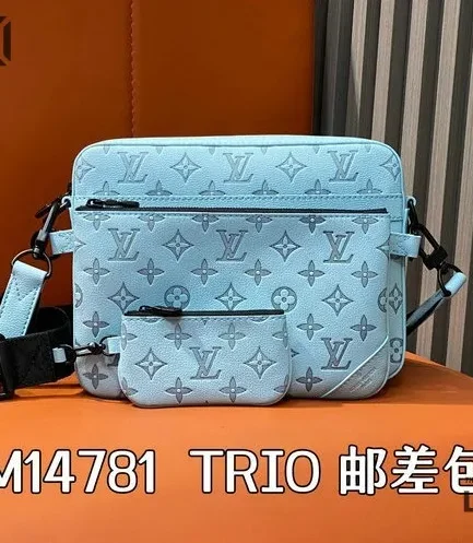 Louis Vuitton 1:1 Mirror Replica Sky Blue Trio Messenger Monogram 25CM/9.8IN Louis Vuitton Replica Pochette Accessories