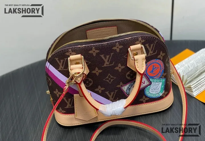 Louis Vuitton 1:1 Mirror Replica Mon Monogram Alma BB Bag 23.5CM/9.3IN Louis Vuitton Replica Alma Louis Vuitton 1:1 Mirror Replica Mon Monogram Alma BB Bag 23.5CM/9.3IN Louis Vuitton Replica Alma