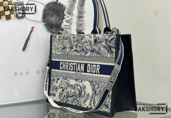 Dior 1:1 Mirror Replica Ecru & Blue Toile de Jouy Embroidery Book Tote Christian Dior Replica Book Totes Dior 1:1 Mirror Replica Ecru & Blue Toile de Jouy Embroidery Book Tote Christian Dior Replica Book Totes