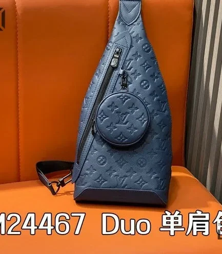 Louis Vuitton 1:1 Mirror Replica Duo Slingbag Monogram Navy Blue 42CM/16.5IN Louis Vuitton Replica Avenue