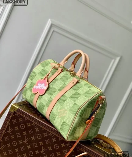 Louis Vuitton 1:1 Mirror Replica Damier Golf Keepall Bandouliere 35 Green 34CM/13.4IN Louis Vuitton Replica Keepall