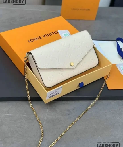Louis Vuitton 1:1 Mirror Replica Felicie Pochette Cream 21CM/8.3IN Louis Vuitton Replica Pochette Accessories