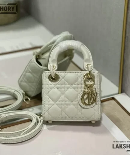 Dior 1:1 Mirror Lady Micro Cannage Lambskin Bag 12CM/4.7IN Christian Dior Replica Lady