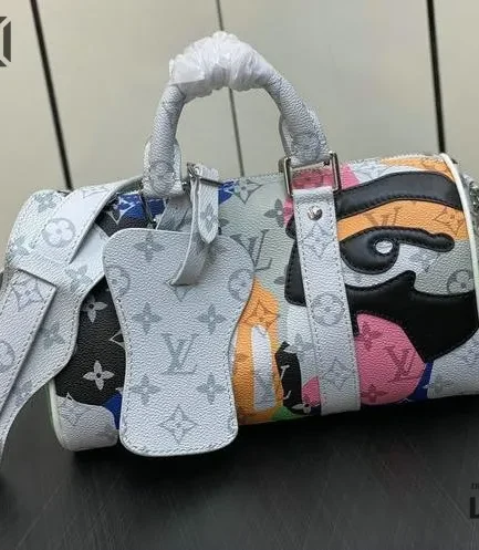 Louis Vuitton 1:1 Mirror Replica Keepall Bandoulire 25 Monogram Eclipse Multicolor 25CM/9.8IN Louis Vuitton Replica Keepall