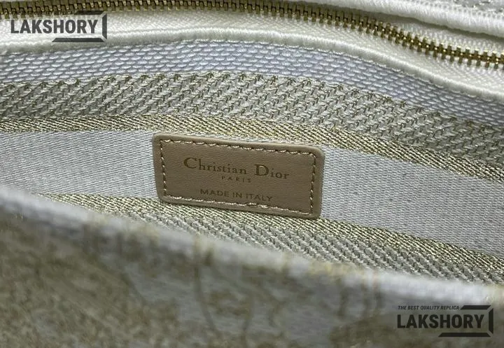 Dior 1:1 Mirror Replica Lady D-Lite Jardin d’Hiver White 24CM/9.4IN Christian Dior Replica Lady Dior 1:1 Mirror Replica Lady D-Lite Jardin d’Hiver White 24CM/9.4IN Christian Dior Replica Lady