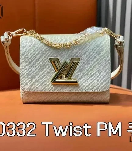 Louis Vuitton 1:1 Mirror Replica Epi Twist Shoulder Bag PM Quartz White 19CM/7.5IN Louis Vuitton Replica Twist