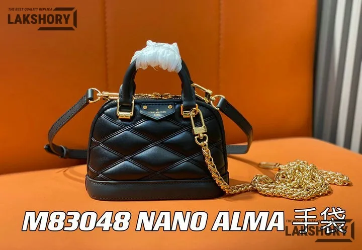 Louis Vuitton 1:1 Mirror Replica Nano Alma Malletage Black 18CM/7.1IN Louis Vuitton Replica Alma Louis Vuitton 1:1 Mirror Replica Nano Alma Malletage Black 18CM/7.1IN Louis Vuitton Replica Alma