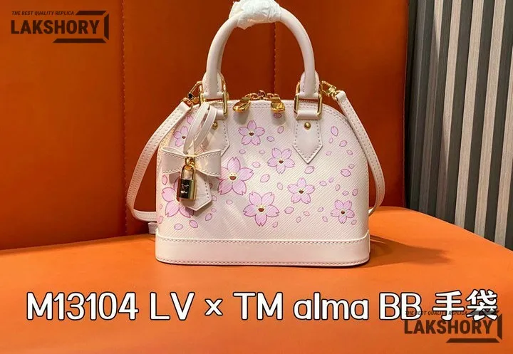 Louis Vuitton 1:1 Mirror Replica LV x TM Alma BB Epi Pink 23.5CM/9.3IN Louis Vuitton Replica Alma Louis Vuitton 1:1 Mirror Replica LV x TM Alma BB Epi Pink 23.5CM/9.3IN Louis Vuitton Replica Alma