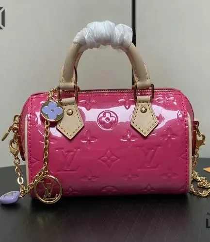 Louis Vuitton 1:1 Mirror Replica Nano Speedy Monogram Patent Leather 16CM/6.3IN Louis Vuitton Replica Speedy