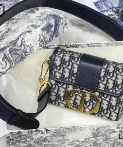 Dior 1:1 Mirror Replica 30 Montaigne Box Canvas Bag 17.5CM/6.9IN Christian Dior Replica 30 Montaigne