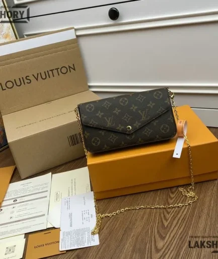Louis Vuitton 1:1 Mirror Replica Felicie Pochette Monogram Canvas Sling Bag 21CM/8.3IN Louis Vuitton Replica Pochette Accessories