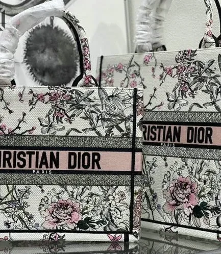 Dior 1:1 Mirror Replica Book Tote Multicolor Saisons Printemps-Été Embroidery Christian Dior Replica Book Totes