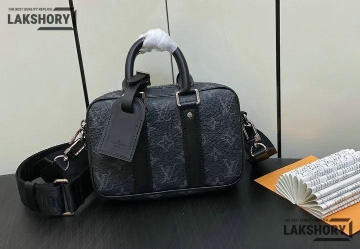 Louis Vuitton 1:1 Mirror Replica Nano Porte Documents Voyage Monogram Eclipse 20CM/7.9IN Louis Vuitton Replica Business Bags Louis Vuitton 1:1 Mirror Replica Nano Porte Documents Voyage Monogram Eclipse 20CM/7.9IN Louis Vuitton Replica Business Bags