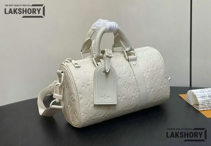 Louis Vuitton 1:1 Mirror Replica Keepall Bandoulire 25 Taurillon Monogram Ceam 25CM/9.8IN Louis Vuitton Replica Keepall Louis Vuitton 1:1 Mirror Replica Keepall Bandoulire 25 Taurillon Monogram Ceam 25CM/9.8IN Louis Vuitton Replica Keepall