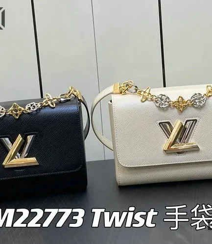 Louis Vuitton 1:1 Mirror Replica Epi Twist MM Flowers Chain Shoulder Bag 23CM/9.1IN Louis Vuitton Replica Twist