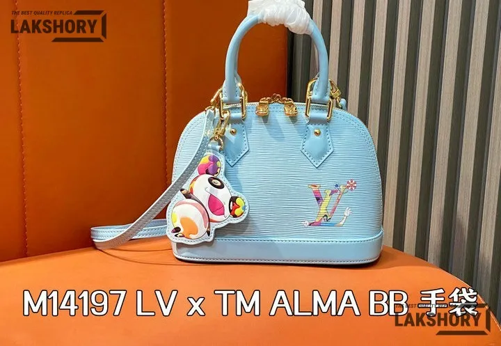 Louis Vuitton 1:1 Mirror Replica LV x TM Alma BB Epi Leder 23.5CM/9.3IN Louis Vuitton Replica Alma Louis Vuitton 1:1 Mirror Replica LV x TM Alma BB Epi Leder 23.5CM/9.3IN Louis Vuitton Replica Alma