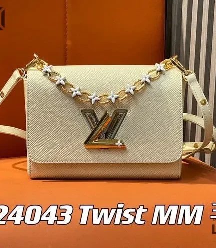 Louis Vuitton 1:1 Mirror Replica Epi Twist Monogram Flower Chain Shoulder Bag MM 23CM/9.1IN Louis Vuitton Replica Twist