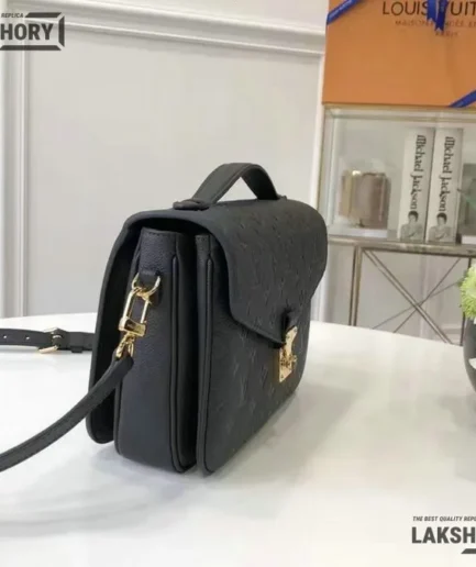 Louis Vuitton 1:1 Mirror Replica Empreinte Monogram Pochette Metis Black 25CM/9.8IN Louis Vuitton Replica Pochette Metis