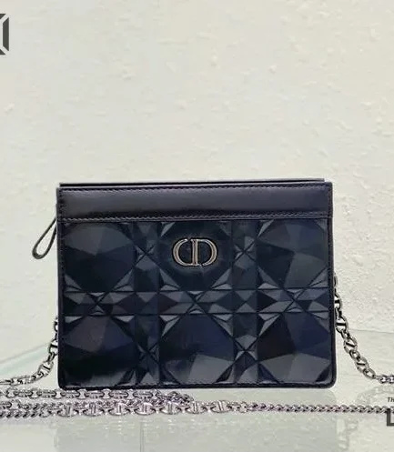 Dior 1:1 Mirror Replica Macrocannage Calfskin Zipped Pouch Diamond Caro Christian Dior Other Styles