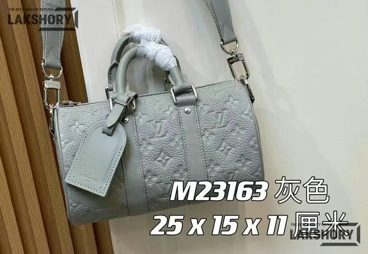 Louis Vuitton 1:1 Mirror Replica Keepall Bandouliere 25 Mineral Gray 25CM/9.8IN Louis Vuitton Replica Keepall Louis Vuitton 1:1 Mirror Replica Keepall Bandouliere 25 Mineral Gray 25CM/9.8IN Louis Vuitton Replica Keepall