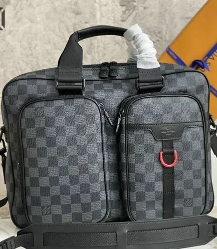 Louis Vuitton 1:1 Mirror Replica Damier Graphite Utility Messenger Bag 36CM/14.2IN Louis Vuitton Replica Business Bags