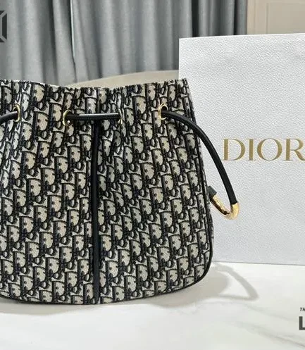 Dior 1:1 Mirror Replica Oblique Nolita Bag Blue & Beige Canvas Christian Dior Other Styles
