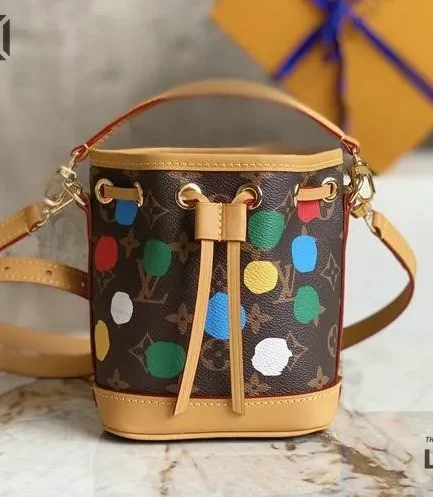 Louis Vuitton 1:1 Mirror Replica LV X YK Monogram Dots Nano Noe Multicolor 16CM/6.3IN Louis Vuitton Replica Neo