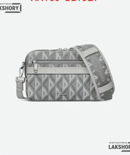 Dior 1:1 Mirror Replica Grey CD Diamond Safari Crossbody Pouch Christian Dior Other Styles