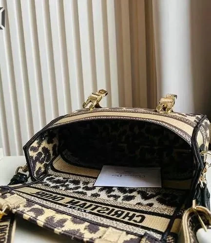 Dior 1:1 Mirror Replica Mizza Embroidered Diorcamp Leopard Small Bag 23CM/9.1IN Christian Dior Other Styles
