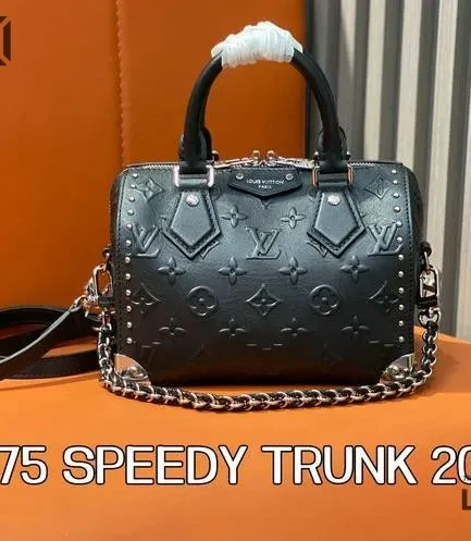 Louis Vuitton 1:1 Mirror Replica Speedy Trunk 20 Black 20.5CM/8.1IN Louis Vuitton Replica Speedy