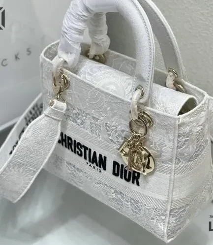 Dior 1:1 Mirror Replica Medium Lady D-Lite Chardons Macramé 24CM/9.4IN Christian Dior Replica Lady