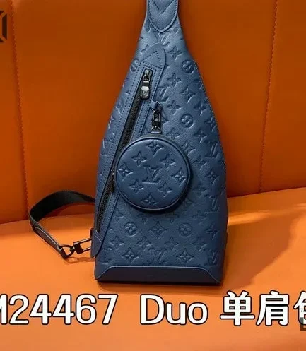 Louis Vuitton 1:1 Mirror Replica Duo Slingbag Monogram Navy Blue 42CM/16.5IN Louis Vuitton Replica Avenue