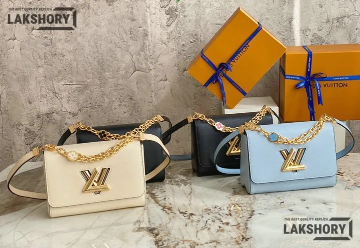 Louis Vuitton 1:1 Mirror Replica Twist MM Epi Leather Shoulder Bag 23CM/9.1IN Louis Vuitton Replica Twist Louis Vuitton 1:1 Mirror Replica Twist MM Epi Leather Shoulder Bag 23CM/9.1IN Louis Vuitton Replica Twist