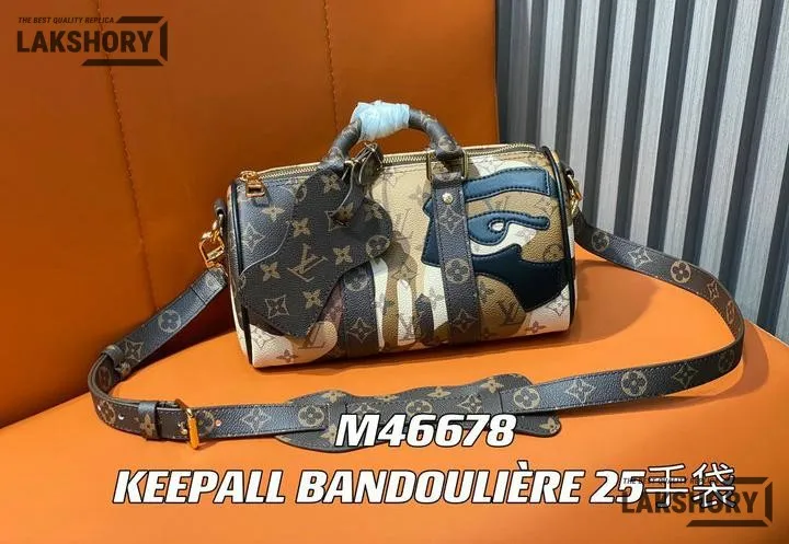 Louis Vuitton 1:1 Mirror Replica Keepall Bandoulire 25 Monogram Eclipse Multicolor 25CM/9.8IN Louis Vuitton Replica Keepall Louis Vuitton 1:1 Mirror Replica Keepall Bandoulire 25 Monogram Eclipse Multicolor 25CM/9.8IN Louis Vuitton Replica Keepall