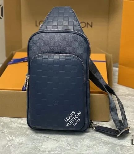 Louis Vuitton 1:1 Mirror Replica Avenue Slingbag Damier Graphite Navy Blue 31CM/12.2IN Louis Vuitton Replica Avenue