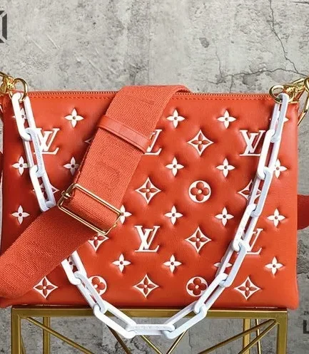 Louis Vuitton 1:1 Mirror Replica Calfskin Embossed Monogram LV Match Coussin PM 26CM/10.2IN Louis Vuitton Replica Coussin