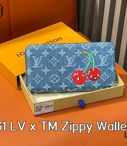 Louis Vuitton 1:1 Mirror Replica LV x TM Zippy Wallet Monogram Denim 20CM/7.9IN Louis Vuitton Replica Wallets