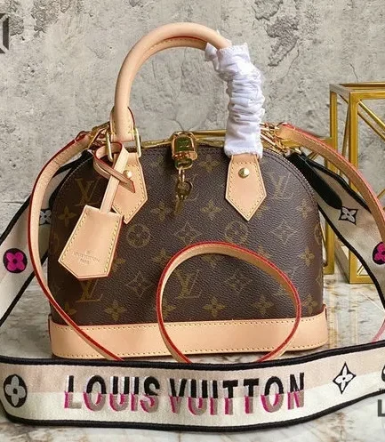 Louis Vuitton 1:1 Mirror Replica Alma BB Monogram Canvas Brown 23.5CM/9.3IN Louis Vuitton Replica Alma