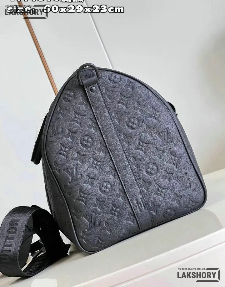 Louis Vuitton 1:1 Mirror Replica Keepall Bandoulire 50 Monogram Shadow Leather 50CM/19.7IN Louis Vuitton Replica Keepall Louis Vuitton 1:1 Mirror Replica Keepall Bandoulire 50 Monogram Shadow Leather 50CM/19.7IN Louis Vuitton Replica Keepall
