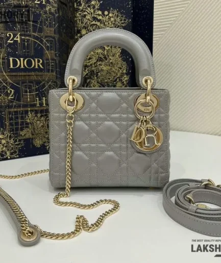 Dior 1:1 Mirror Replica Cannage Lambskin Mini Lady Dior 17CM/6.7IN Christian Dior Replica Lady