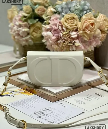 Dior 1:1 Mirror Replica Calfskin Caramel CD Signature Crossbody Bag Christian Dior Other Styles