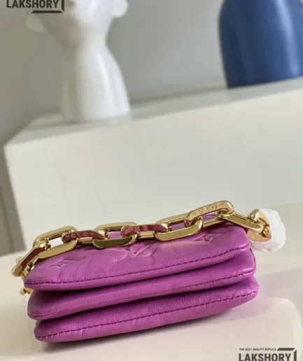 Louis Vuitton 1:1 Mirror Replica Beltbag Coussin Cruise 22 Monogram Embossed 13CM/5.1IN Louis Vuitton Replica Coussin