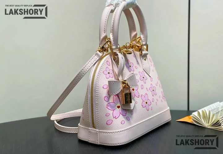 Louis Vuitton 1:1 Mirror Replica LV x TM Alma BB Epi Pink 23.5CM/9.3IN Louis Vuitton Replica Alma Louis Vuitton 1:1 Mirror Replica LV x TM Alma BB Epi Pink 23.5CM/9.3IN Louis Vuitton Replica Alma