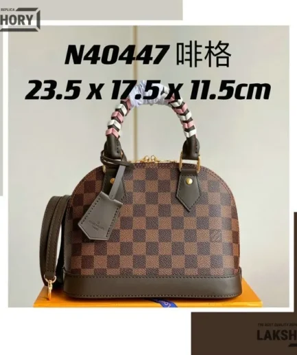 Louis Vuitton 1:1 Mirror Replica Alma BB Damier Ebne Canvas 23.5CM/9.3IN Louis Vuitton Replica Alma