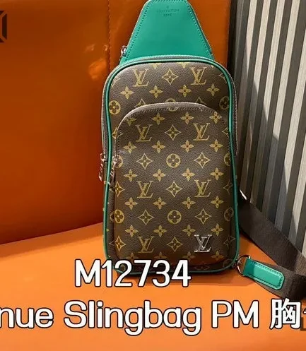 Louis Vuitton 1:1 Mirror Replica Avenue Slingbag Borneo Green G73 33CM/13IN Louis Vuitton Replica Avenue