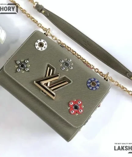 Louis Vuitton 1:1 Mirror Replica Epi Mechanical Flowers Twist Chain Wallet 23CM/9.1IN Louis Vuitton Replica Twist