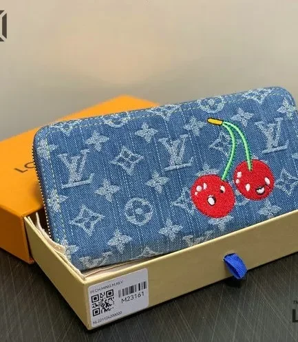 Louis Vuitton 1:1 Mirror Replica LV x TM Zippy Wallet Monogram Denim 20CM/7.9IN Louis Vuitton Replica Wallets