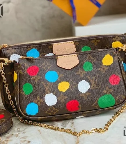 Louis Vuitton 1:1 Mirror Replica LV X YK Monogram Multi Pochette Accessories 25CM/9.8IN Louis Vuitton Replica Pochette Accessories