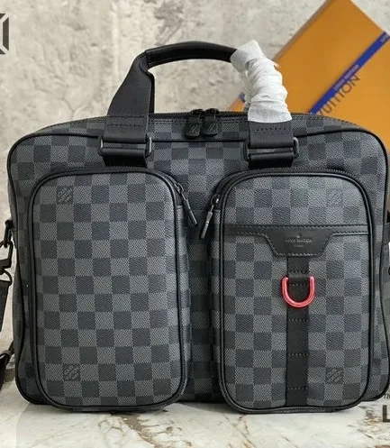 Louis Vuitton 1:1 Mirror Replica Damier Graphite Utility Messenger Bag 36CM/14.2IN Louis Vuitton Replica Business Bags