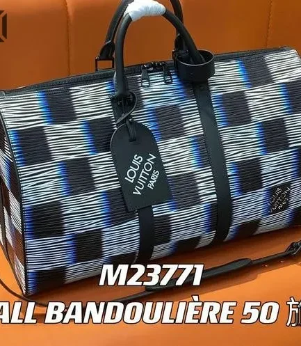 Louis Vuitton 1:1 Mirror Replica Keepall Bandoulire 50 A05 Blue Moon 50CM/19.7IN Louis Vuitton Replica Keepall